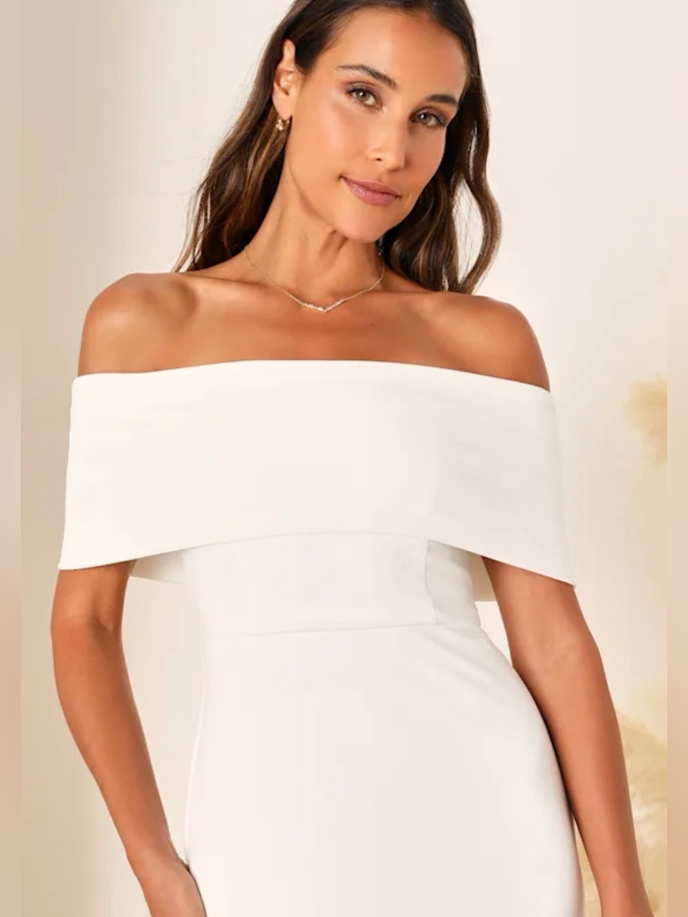 NWT Lulus Off-Shoulder White Wedding Gown Large - Picture 3 of 9